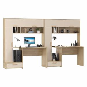 Лайт столы компьютерные с полками и нишей для системного блока 03.243Н цвет плэйн/сатин