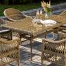 "Амароне" обеденная группа из искусственного ротанга на 6 персон, цвет соломенный
