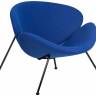 Кресло дизайнерское DOBRIN EMILY, синяя ткань AF6, черное основание