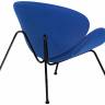 Кресло дизайнерское DOBRIN EMILY, синяя ткань AF6, черное основание