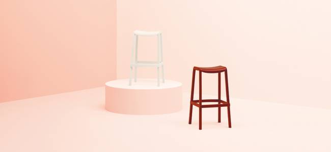 Табурет пластиковый полубарный Dome черный 430х415х650 мм