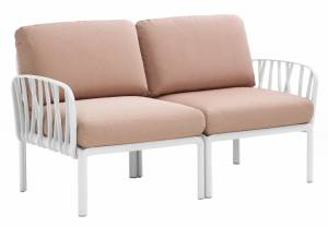 Диван пластиковый с подушками Komodo 2 белый, розовый 1440х780х880 мм Диван пластиковый с подушками Komodo 2 белый, розовый 1440х780х880 мм