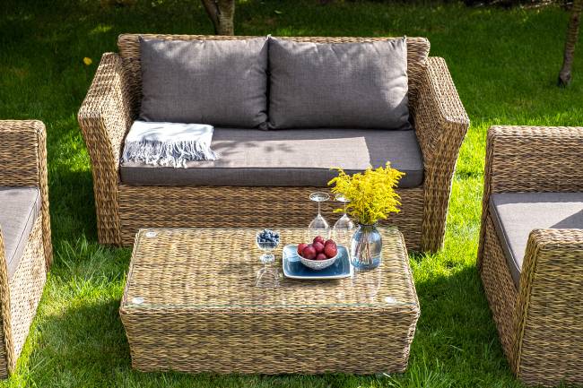 "Капучино" журнальный столик из искусственного ротанга (гиацинт), цвет соломенный "Капучино" журнальный столик из искусственного ротанга (гиацинт), цвет соломенный