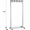 Вешалка напольная на колесах М 9 металлик с крючками