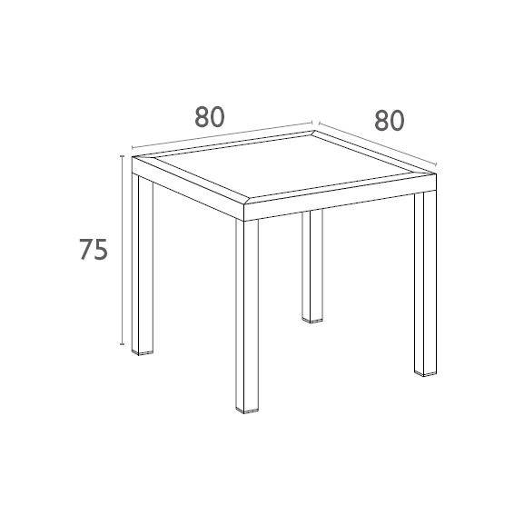 Стол пластиковый Orlando 80 коричневый 800х800х750 мм Стол пластиковый Orlando 80 коричневый 800х800х750 мм