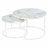 Набор кофейных столиков Tango бежевый мрамор с белыми ножками, 2шт RF 0352 Набор кофейных столиков Tango бежевый мрамор с белыми ножками, 2шт RF 0352
