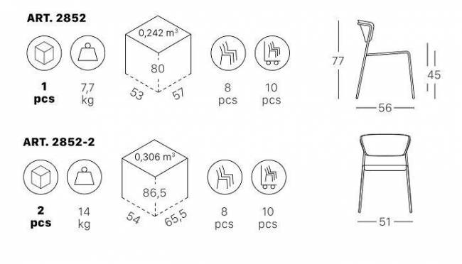 Стул деревянный Lisa Wood антрацит, натуральный дуб 510х560х770 мм