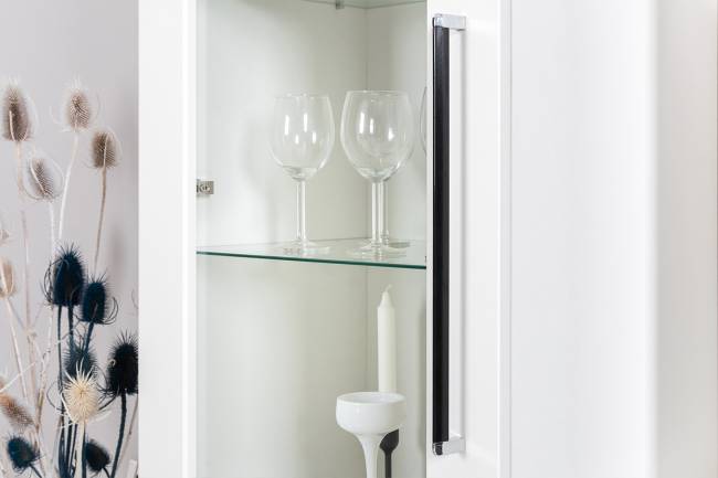 Валенсия стенка для гостиной № 71 цвет белый шагрень