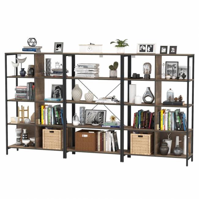 Два стеллажа Трувор 13.151.02 и один открытый стеллаж с полками цвет дуб гранж песочный/интра Два стеллажа Трувор 13.151.02 и один открытый стеллаж с полками цвет дуб гранж песочный/интра