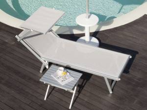 Шезлонг-лежак металлический Smart серебристый 1820х760х400 мм Шезлонг-лежак металлический Smart серебристый 1820х760х400 мм