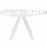 Стол DikLine SFC110 d1100 стекло Оптивайт Белый мрамор/подстолье белое/опоры белые