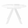 Стол DikLine SFC110 d1100 стекло Оптивайт Белый мрамор/подстолье белое/опоры белые