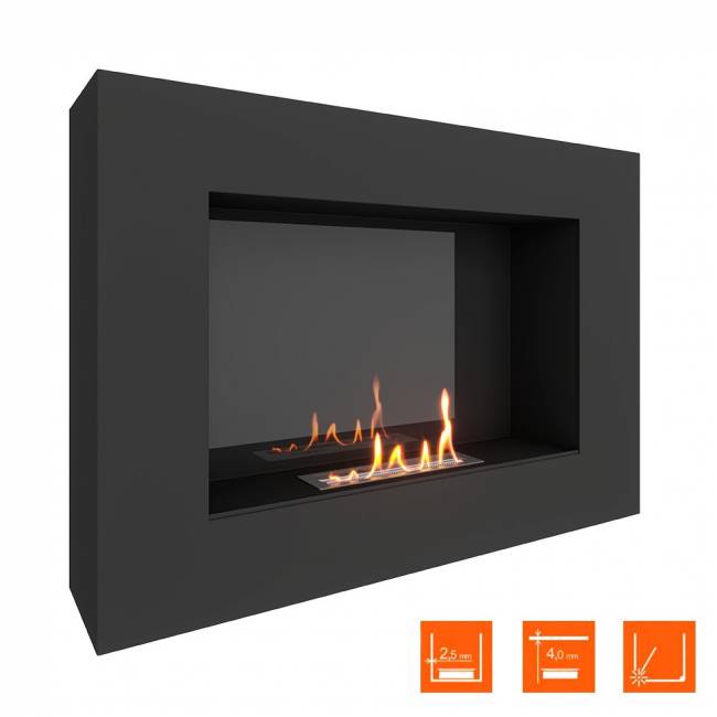 Биокамин SteelHeat WALL GRAND 900 LITE черный (Стемалит)