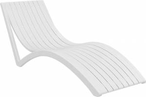 Шезлонг-лежак пластиковый Slim белый 1800х720х700 мм Шезлонг-лежак пластиковый Slim белый 1800х720х700 мм