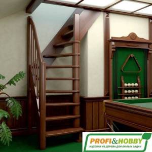 Деревянная лестница ЛС-91м+1 ступень сверху Деревянная лестница ЛС-91м+1 ступень сверху