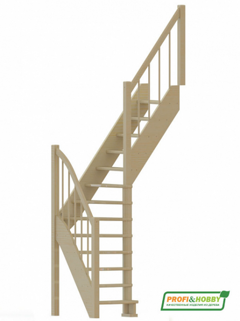 Деревянная лестница ЛС-91м+2 ступени сверху Деревянная лестница ЛС-91м+2 ступени сверху