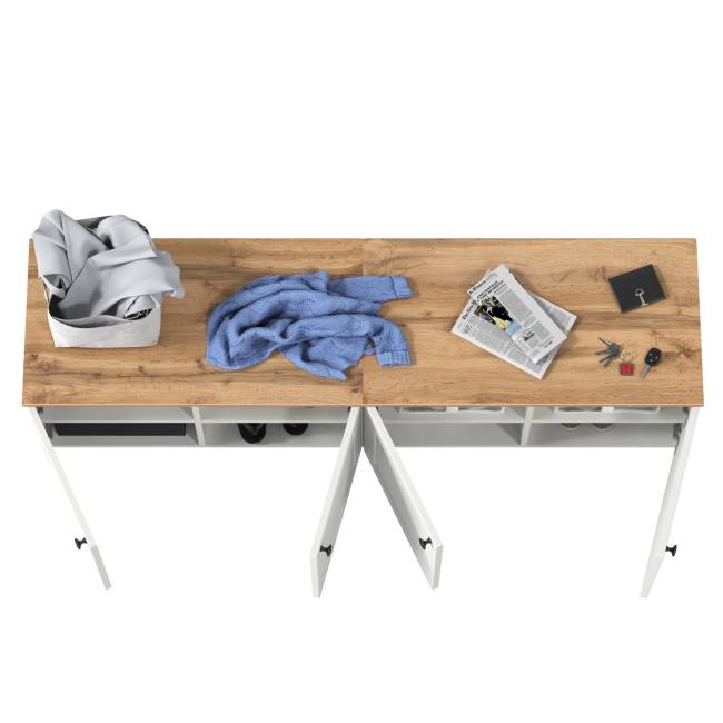 Две тумбы Остин 13.257 цвет белый шагрень/дуб крафт золотой