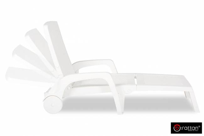 Шезлонг B:rattan MIAMI складной, белый (дисконт) Шезлонг B:rattan MIAMI складной, белый (дисконт)