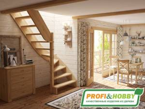 Деревянная лестница ЛС-92м под покраску Деревянная лестница ЛС-92м под покраску