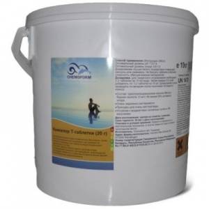 КЕМОХЛОР Т, 50кг ведро, табл.20гр, медленнорастворимый хлор для непрерывной дезинфекции воды КЕМОХЛОР Т, 50кг ведро, табл.20гр, медленнорастворимый хлор для непрерывной дезинфекции воды