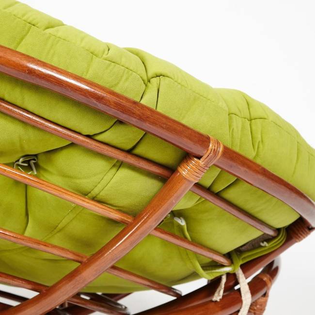 Кресло PAPASAN/ПАПАСАН 23/01 W  /с подушкой/ диаметр подушки 125 см, 115х101х104 см, Pecan (орех), флок Олива, 23 Pecan (орех)