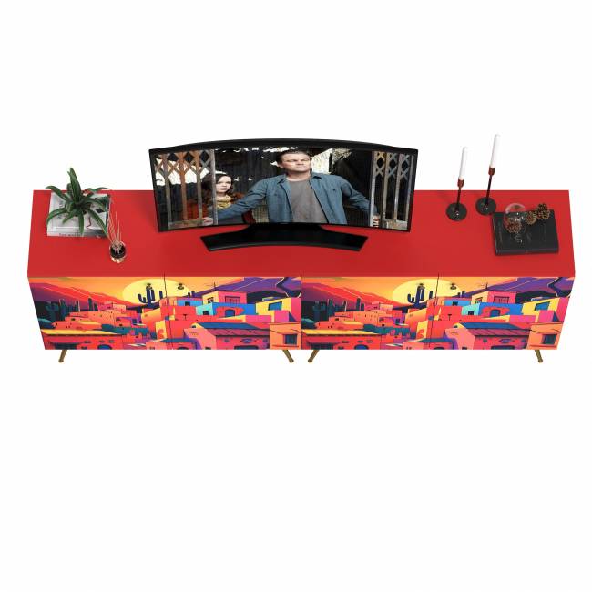 Два комода-тумбы Кармин цвет красный/белый