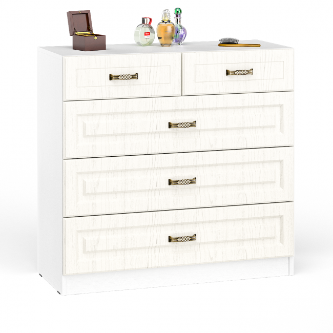 Комод 10.103 Ливерпуль цвет ясень ваниль/белый