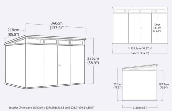Сарай "Кортина 2.0 11х7" (размеры 342 х 216 см) Сарай "Кортина 2.0 11х7" (размеры 342 х 216 см)