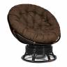 Кресло-качалка PAPASAN/ПАПАСАН w 23/01 B /с подушкой/ 115х78х104 см, Antique brown (античный черно-коричневый), ткань Коричневый, 3М7-147 Antique brown (античный черно-коричневый)